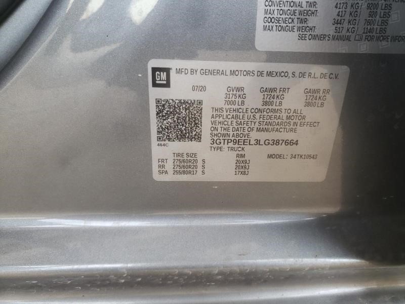 2020 SIERRA LH DRIVER PARK ASSIST MODULE 84-20