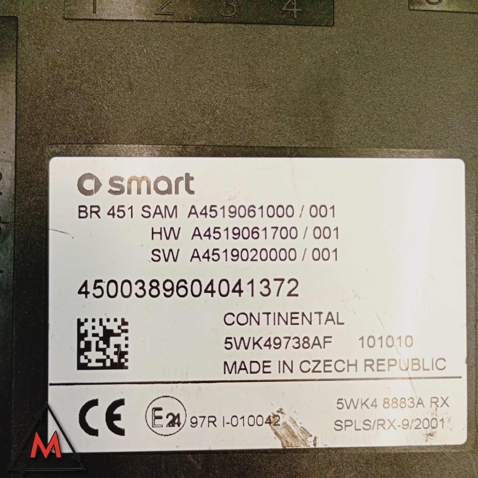Body Computer Control Unit A4519061000 SMART FORTWO W451 2010-2012 ST.1 (118123)