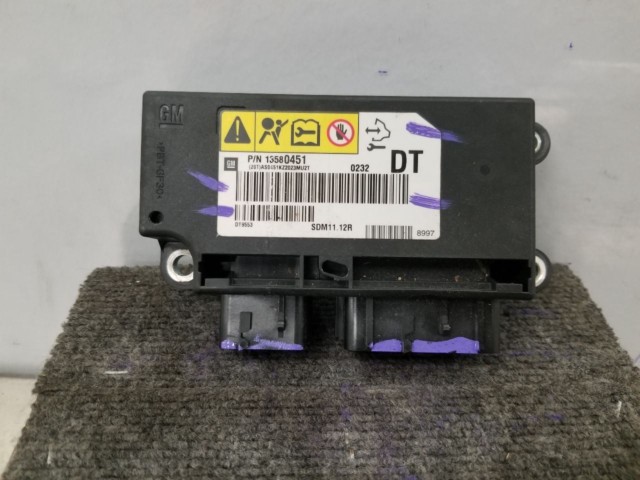 12 GMC SIERRA 1500 SLE 4X2 5.3L SRS CONTROL MOD 13580451 OEM