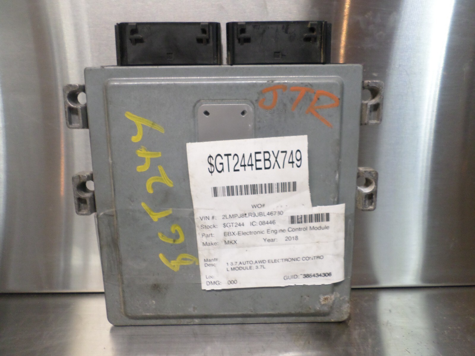 2016-2018 Lincoln MKX 3.7L Engine Control Module ECM PCM OEM G2GA-012A650-CBA *J