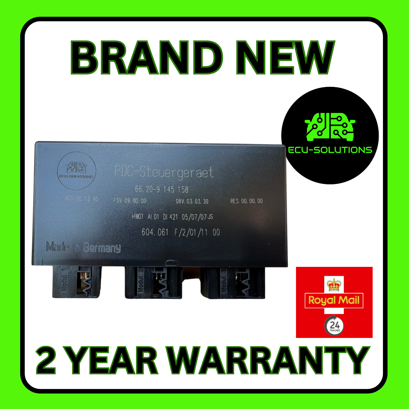 NEW BMW PDC CONTROL MODULE 66209145158 E60 E61 X5 E70 + 66200410420