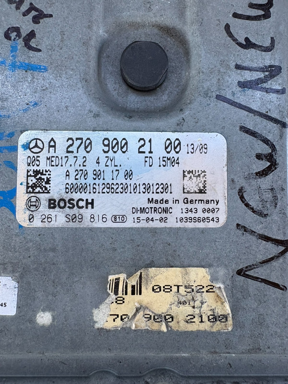 2014-2015 CLA250 ECM Electronic Control Module A 270 900 09 00