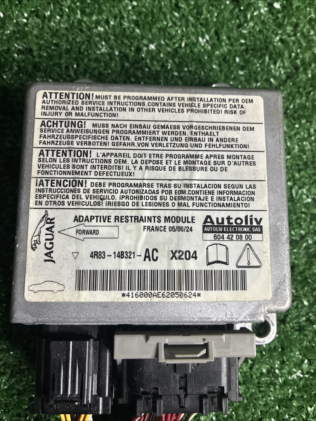 SRS CONTROL MODULE JAGUAR S TYPE 2005 2006 2007 2008 4R83-14B321-AC OEM