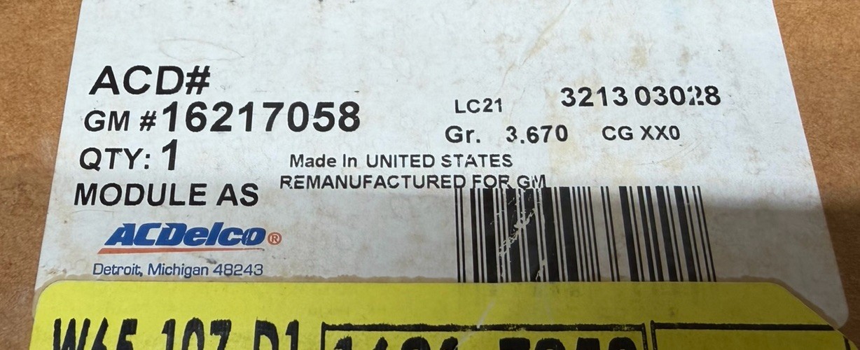 ✅ NOS GM Engine Computer 3.1L, 3.4L 3.8L PCM 16217058 Remanufactured