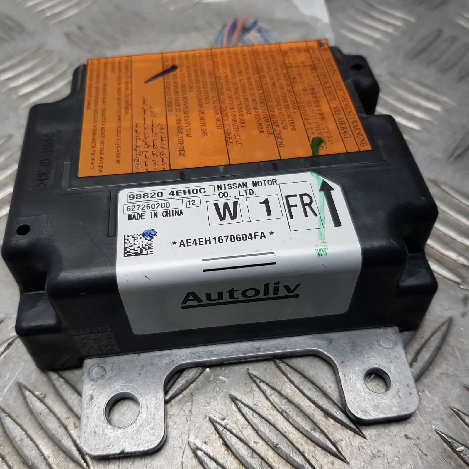 2016 NISSAN QASHQAI J11 1.5 DCI AIR SRS BAG CONTROL MODULE UNIT 988204EH0C
