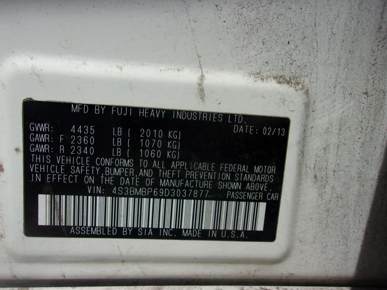 Chassis ECM Transmission Under Left Hand Of Dash Sedan Fits 13 LEGACY 32825334