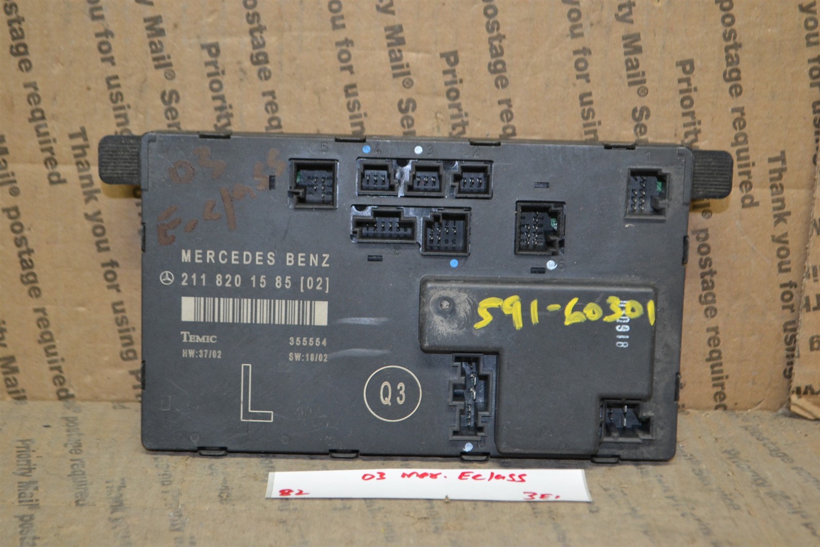 03-06 Mercedes E-Class Left Front Driver Door Control 2118201585 Module 82-3e1