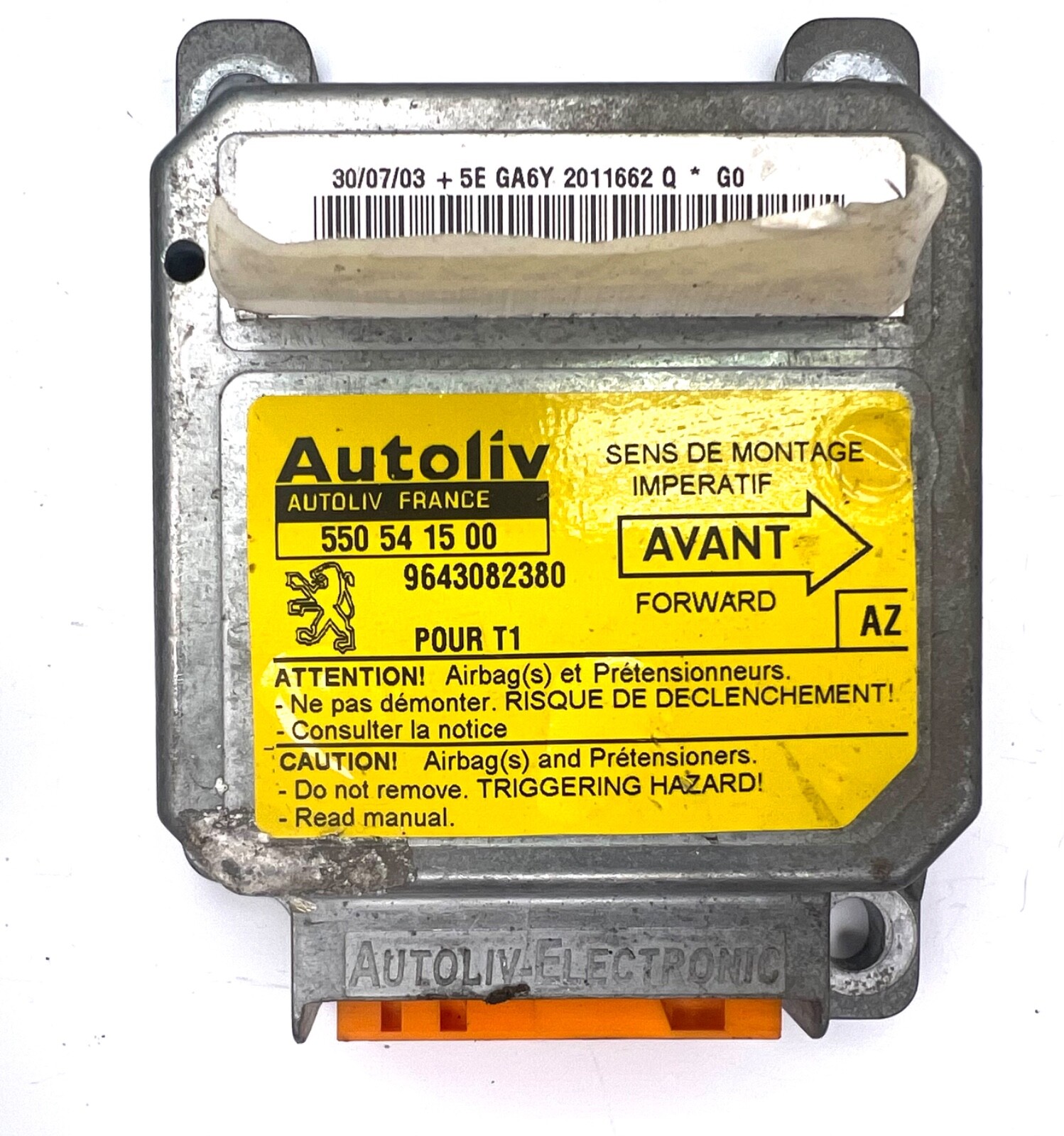 Peugeot SRS ECU Control Unit 550541500 9643082380 original Autoliv K100