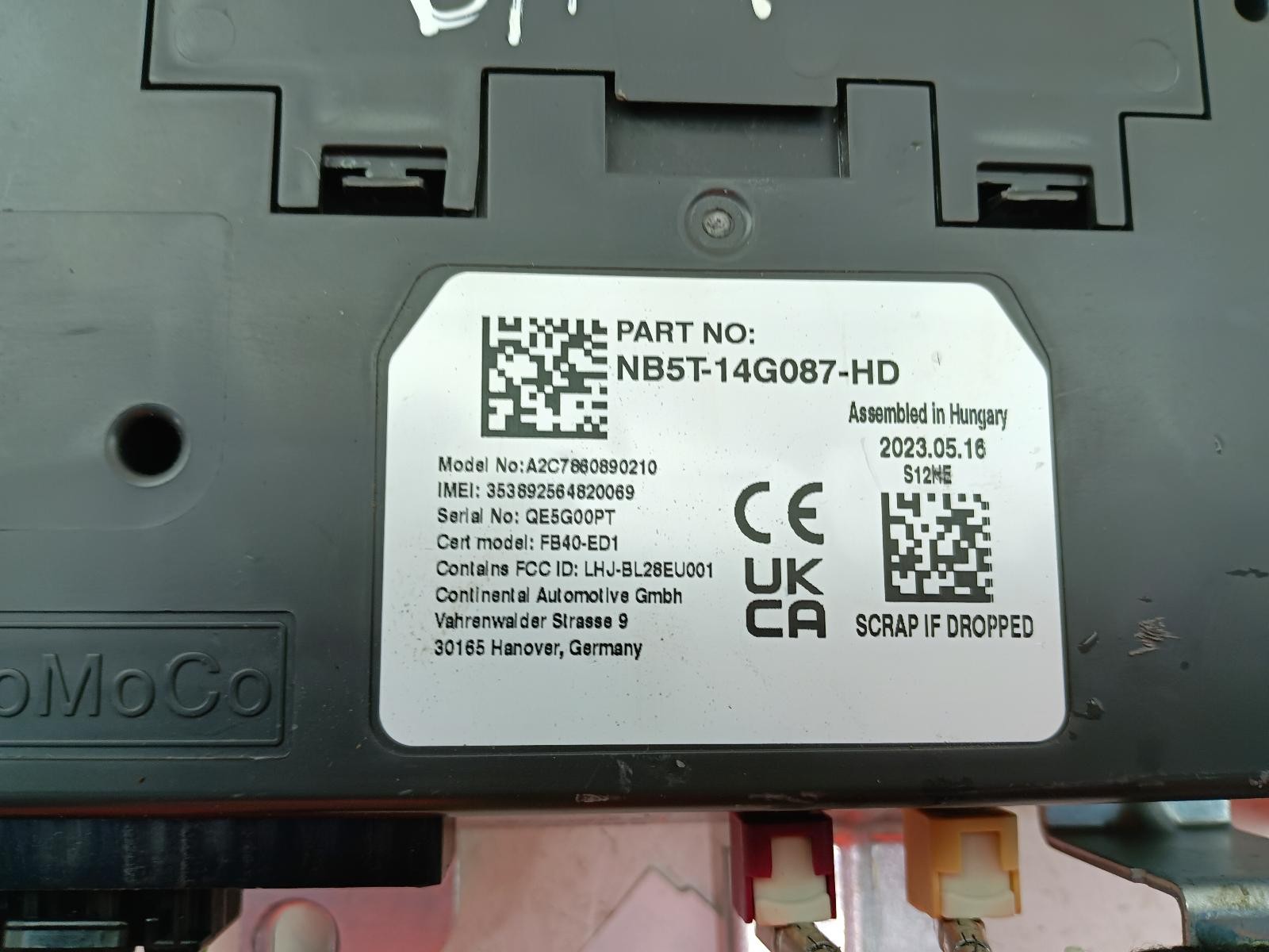 FORD FIESTA TELEMATICS CONTROL MODULE ECU NB5T-14G087-HD MK8 2017-2025