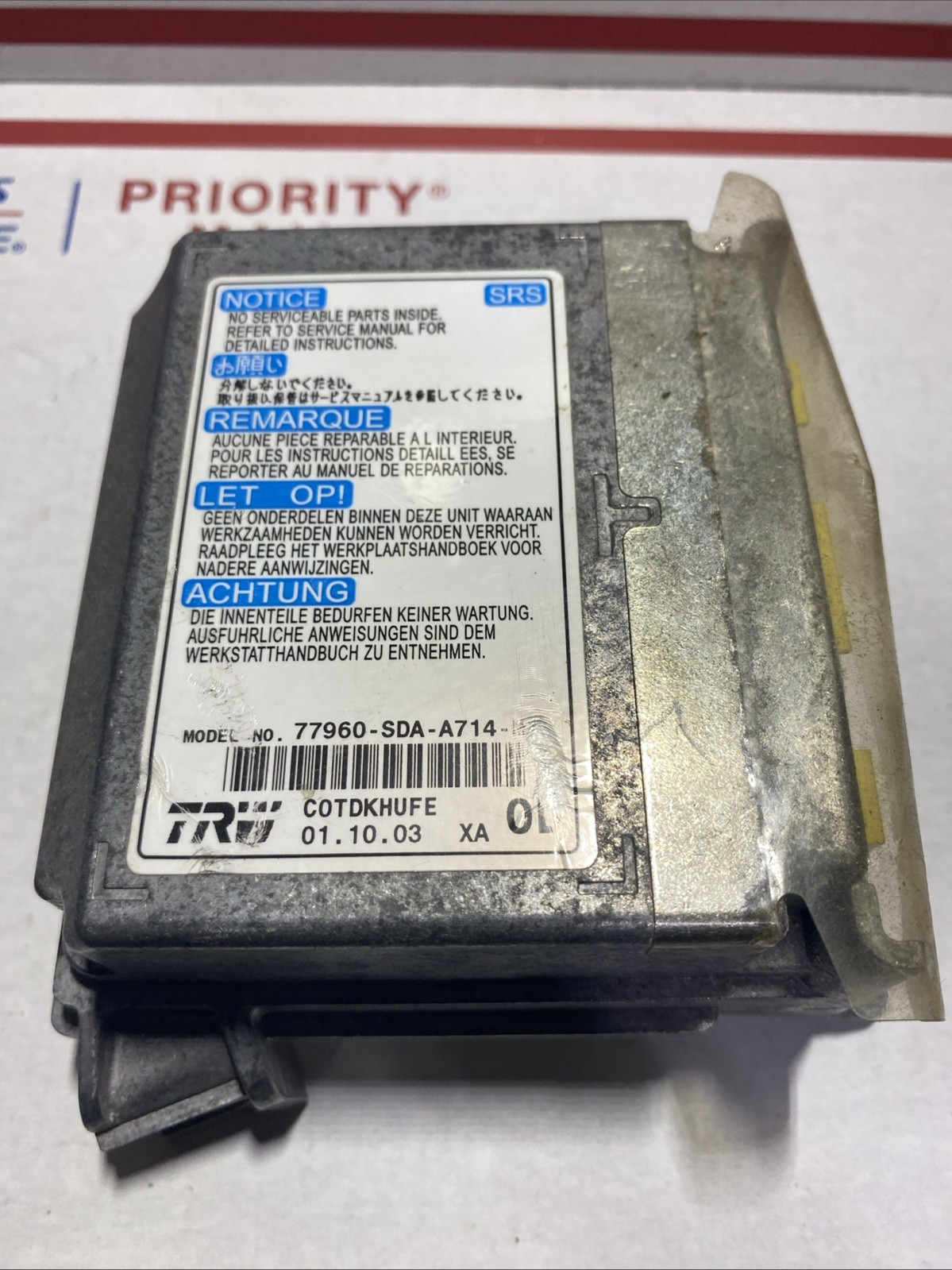 2004 Honda Accord SRS Module 77960-SDA-A71 *NO CRASH*