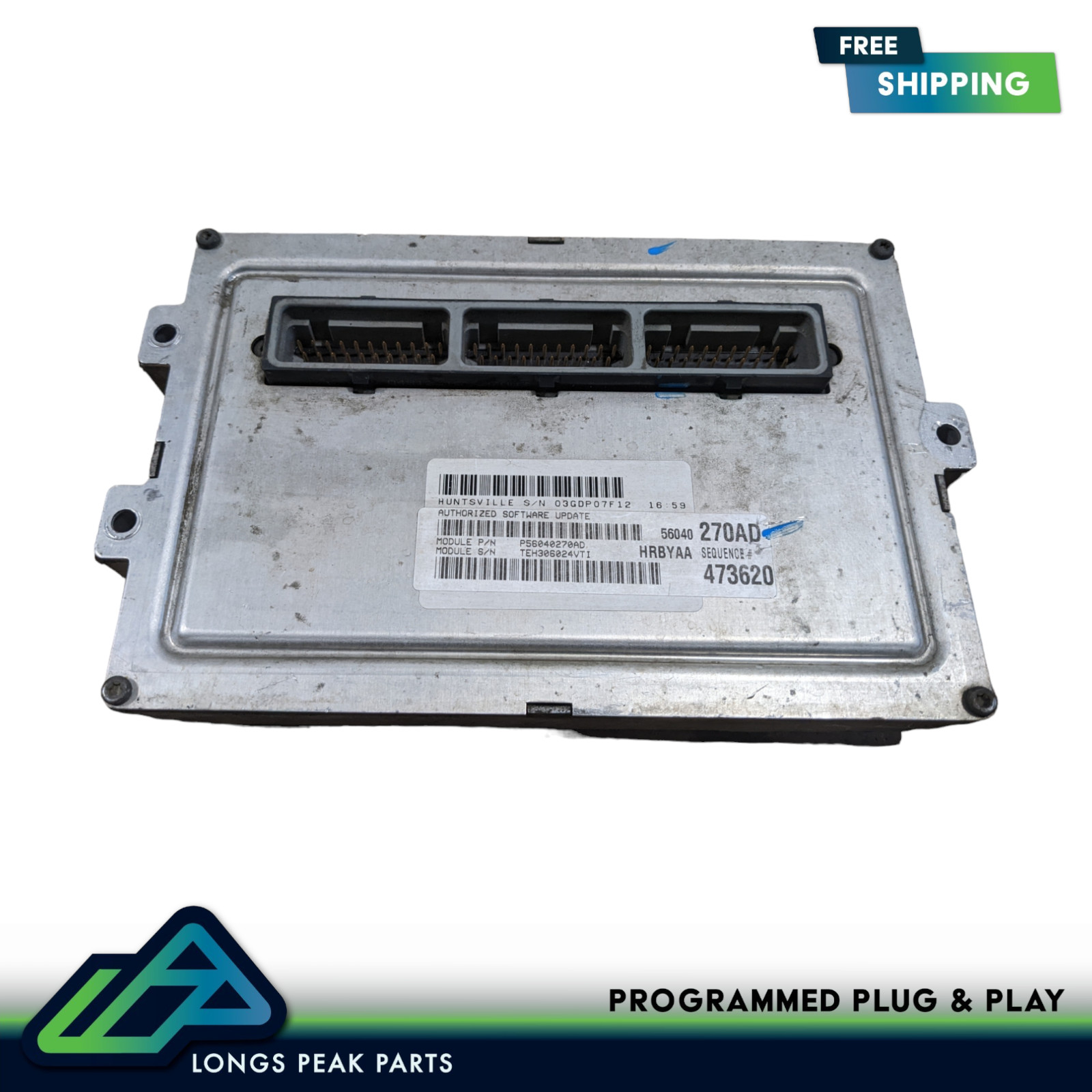 2001 Dodge Ram 1500 2500 5.2 VIN PROGRAMMED ECU Engine Control Module 56040270AD