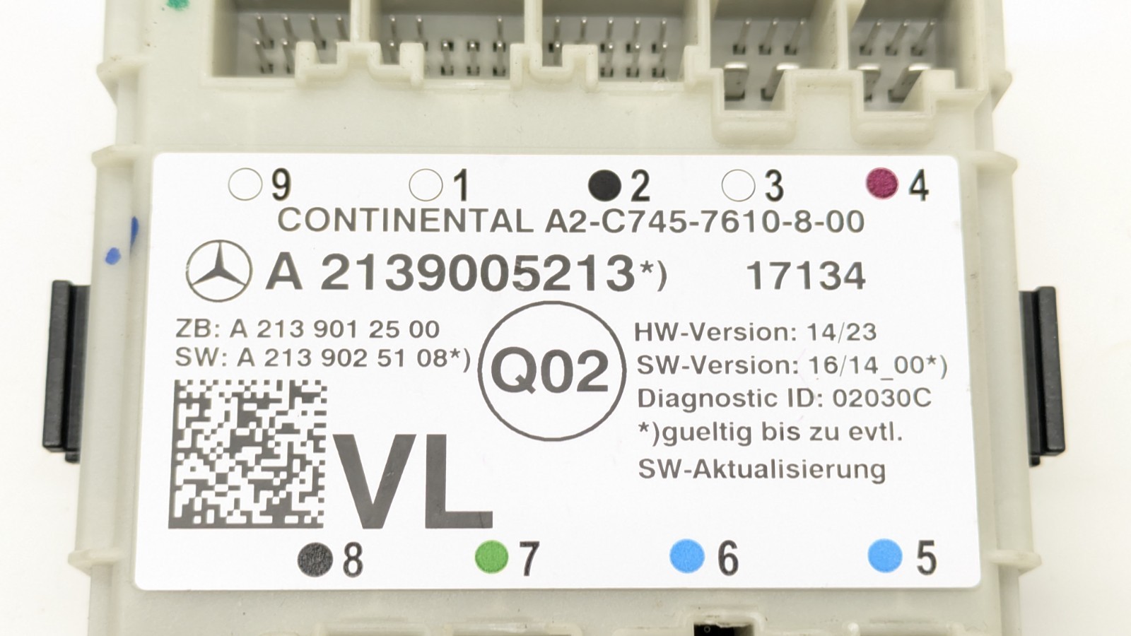 MERCEDES E CLASS W213 DOOR CONTROL MODULE ECU FRONT LEFT SIDE A2139005213 2017