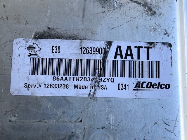 USED OEM 2010 CHEVROLET TRUCK 12633238 AATT ENGINE COMPUTER