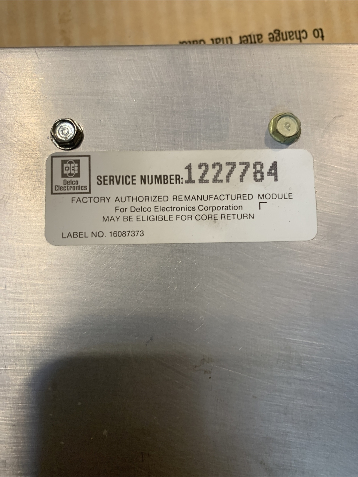 AC DELCO ECU/ECM #1227784 AKBD *see item description*
