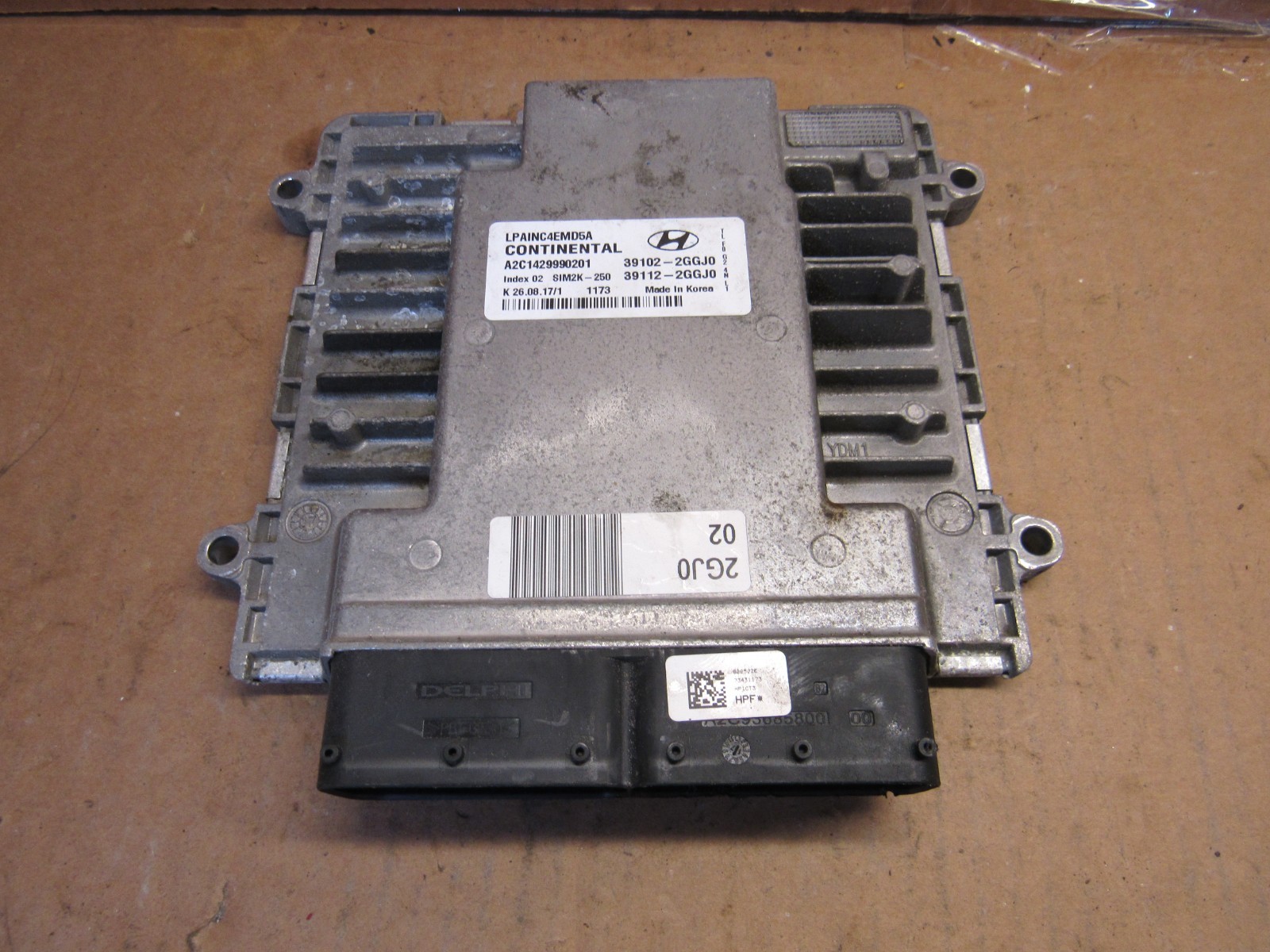 2018 Hyundai Sonata 2.4 Engine Computer Control Module EBX ECU 391022GGJ0 OEM