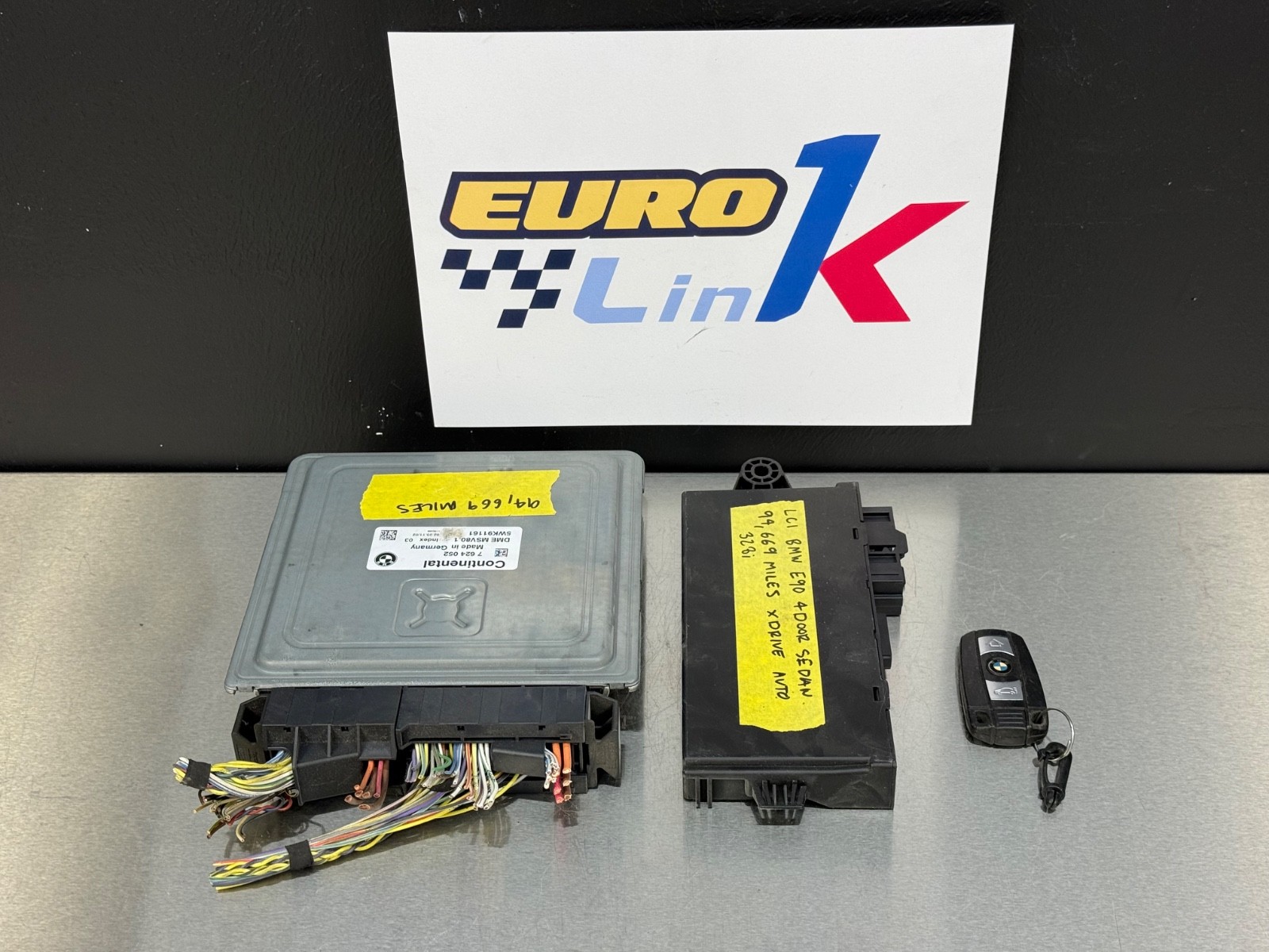 07-13 BMW E90 E92 328i MSV80.1 3.0 DME Cas 3 Engine ECU ECM Ignition Key Set OEM