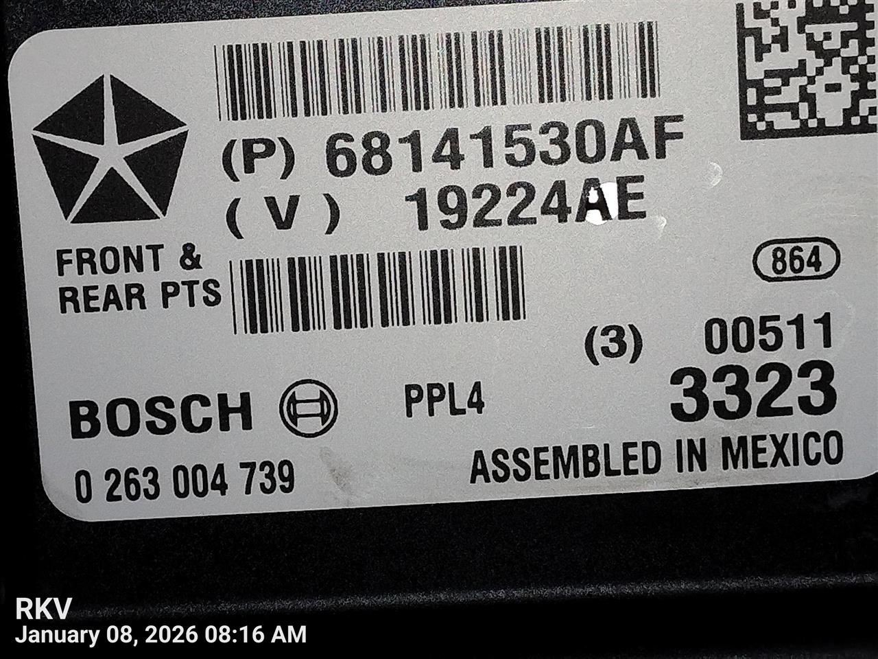 PARK ASSIST CONTROL MODULE OEM 14-15 JEEP GRANDCHER 1YR WRNTY