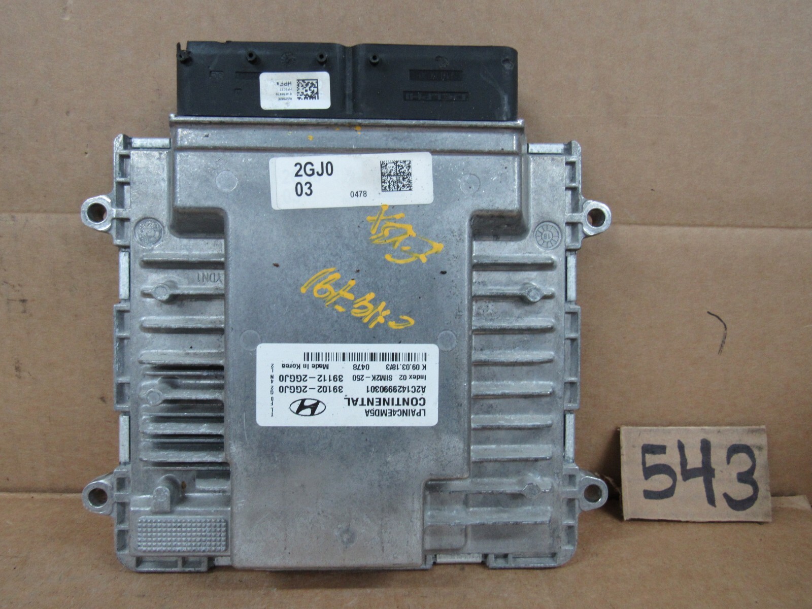2018 Hyundai Sonata 2.4 Engine Computer Control Module EBX ECU 391022GGJ0 OEM