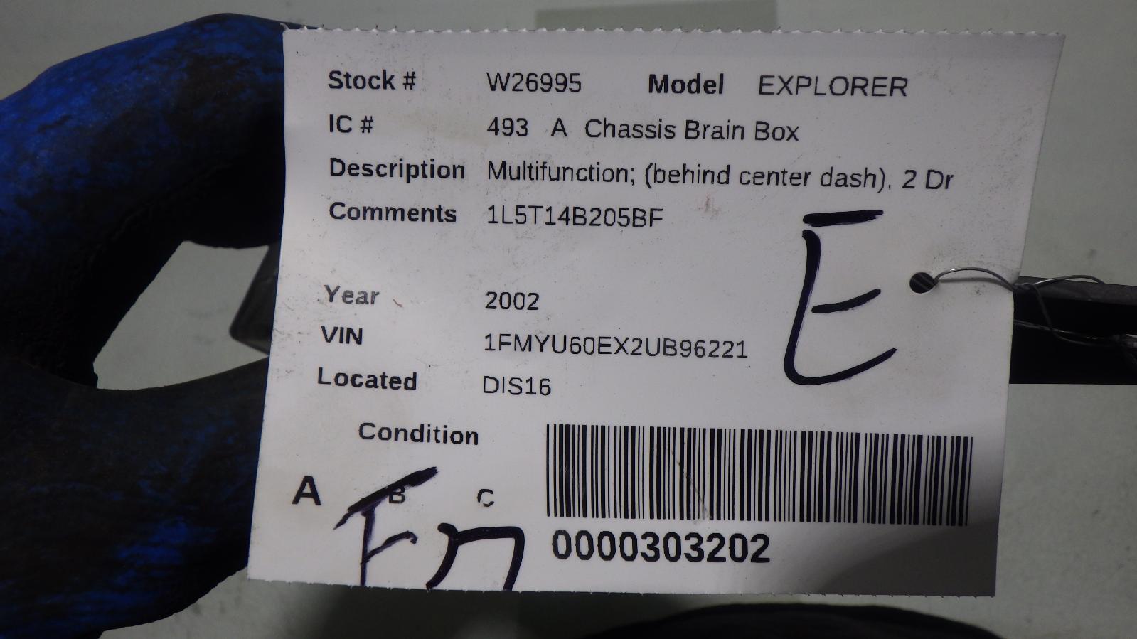 02 FORD EXPLORER Multifunction MODULE 1L5T14B205BF
