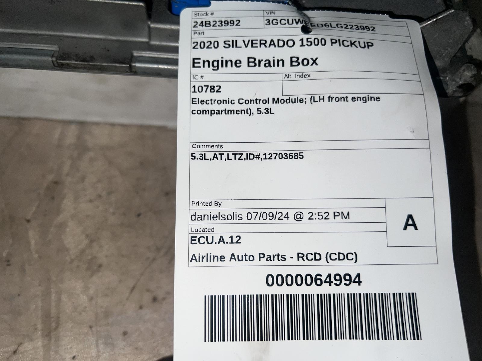 Used Engine Control Module (ECM) fits: 2020 Chevrolet Silverado 1500 pickup new