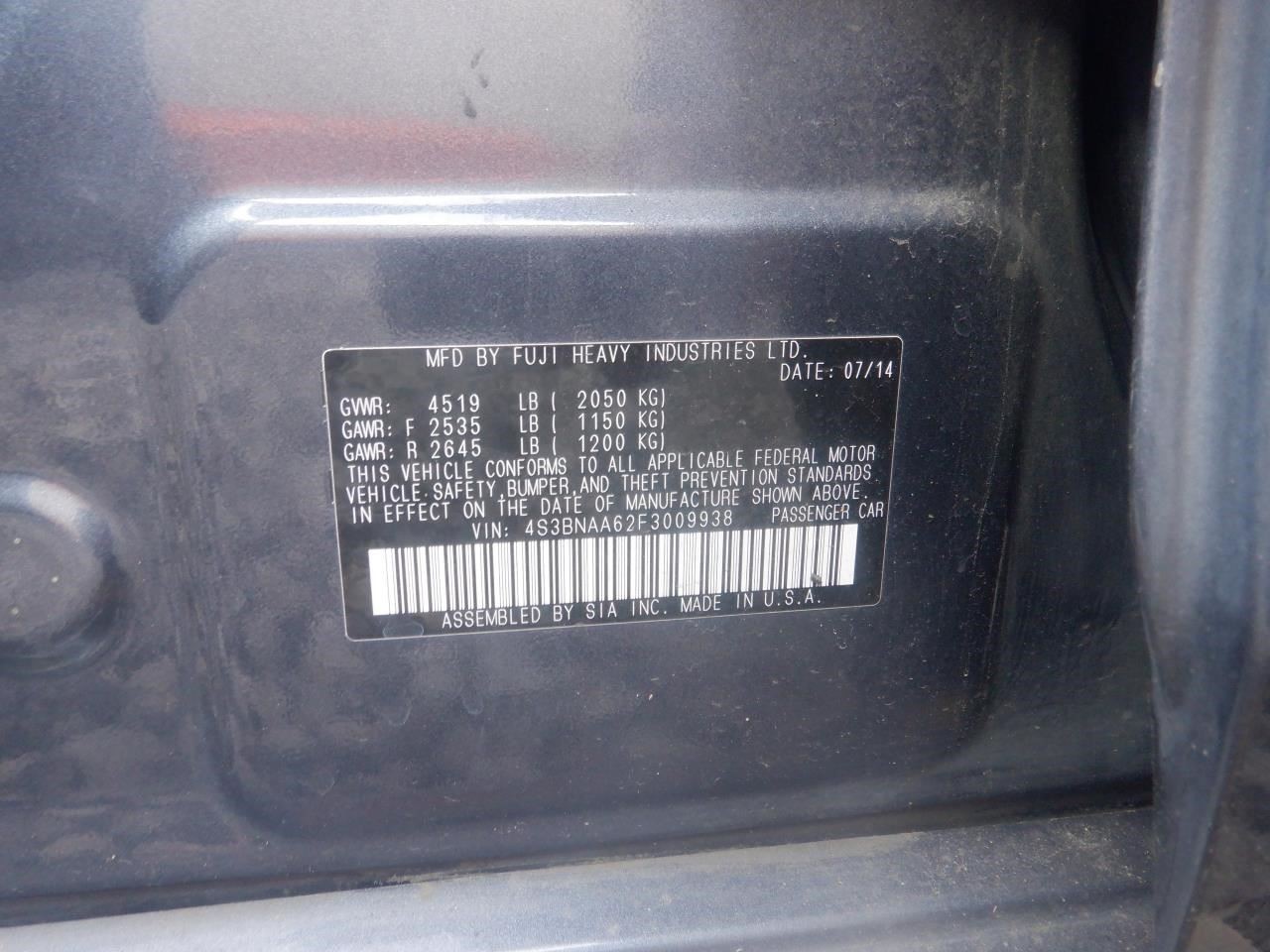 Chassis ECM Top Of Transmission Sedan Fits 15 LEGACY 32024275