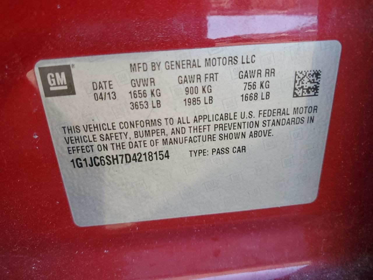 Engine ECM Electronic Control Module VIN P 4th Digit Fits 12-16 CRUZE 4850499