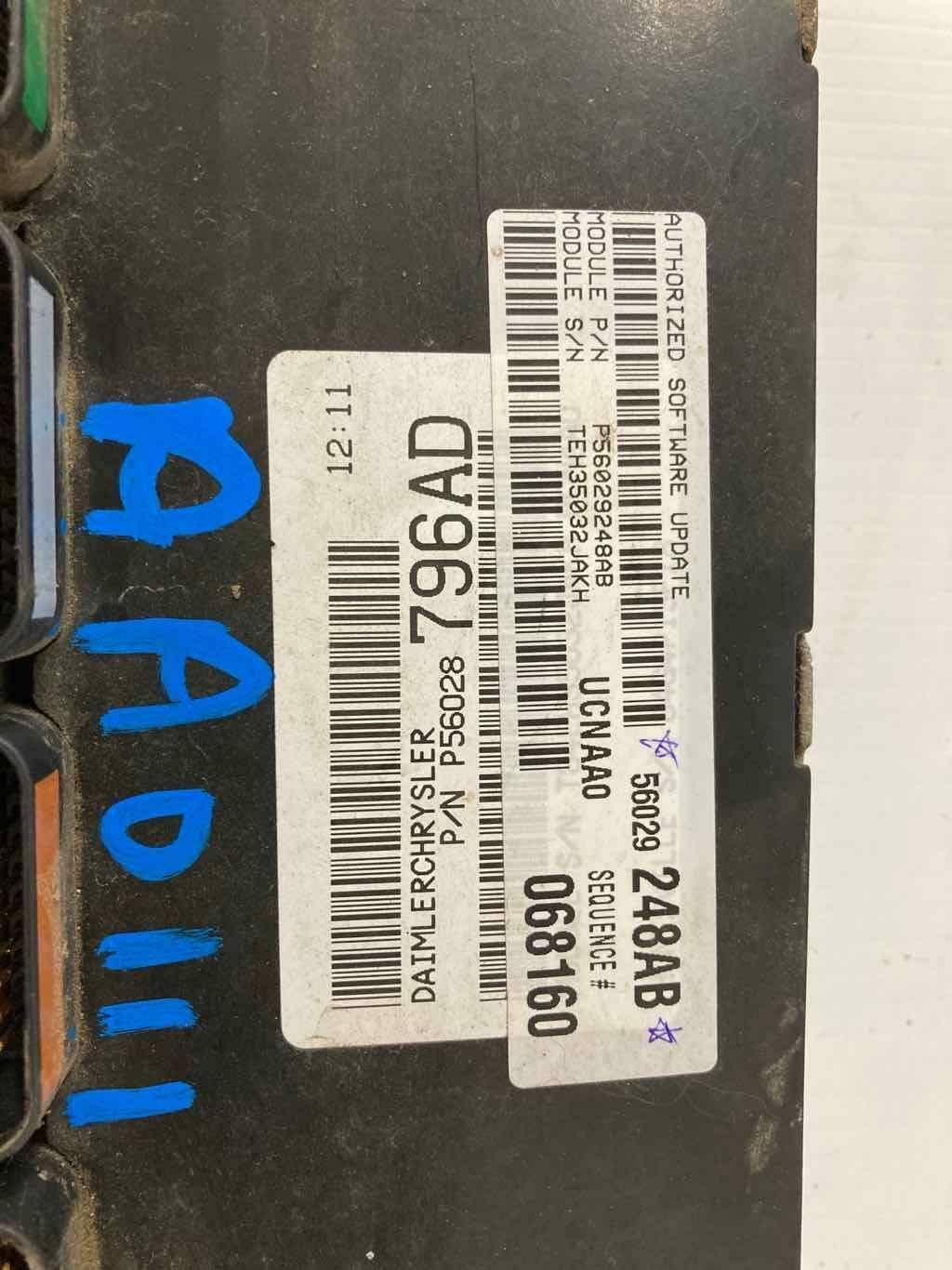 04 Dodge Pickup 1500 Engine Control Module 56029248AB 4.7L 26 gallon 6ft 3in Box