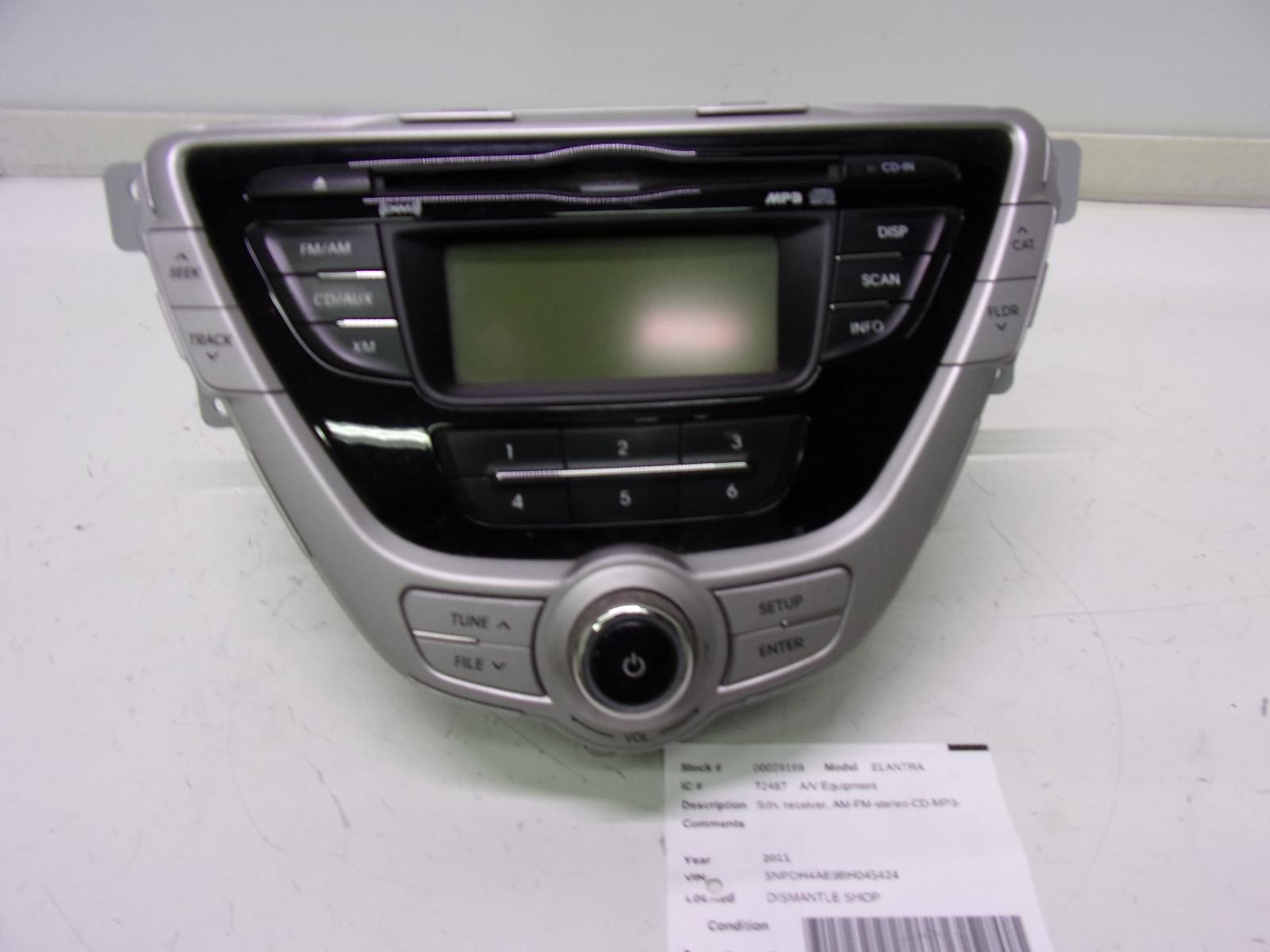 Used Radio Audio fits: 2011 Hyundai Elantra Grade A