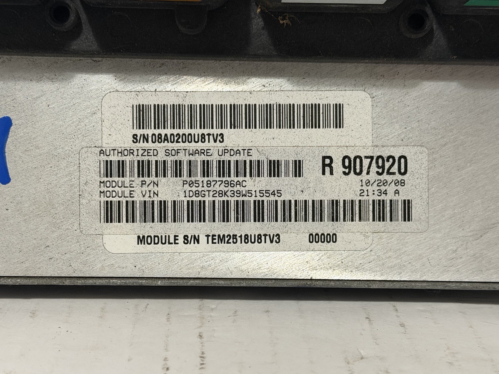 2009 Jeep Liberty Dodge Nitro 3.7L Engine Control Module PCM ECU ECM P05187796AC