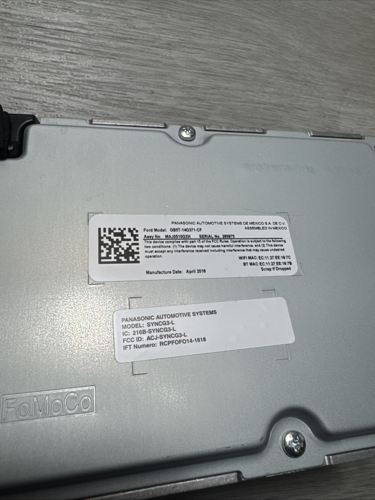 2016 – 2017 Ford Expedition Sync Communication Control Module OEM GL1T-14G370-CM