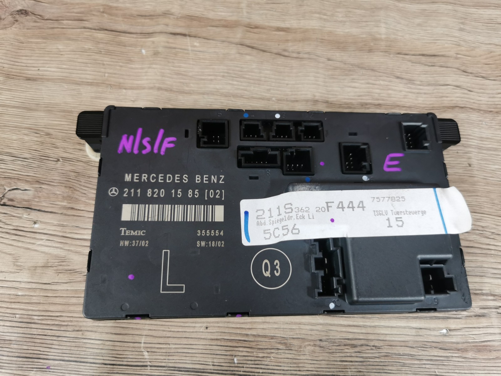 2003 MERCEDES BENZ E CLASS N/S/F FRONT LEFT DOOR CONTROL MODULE 2118201585