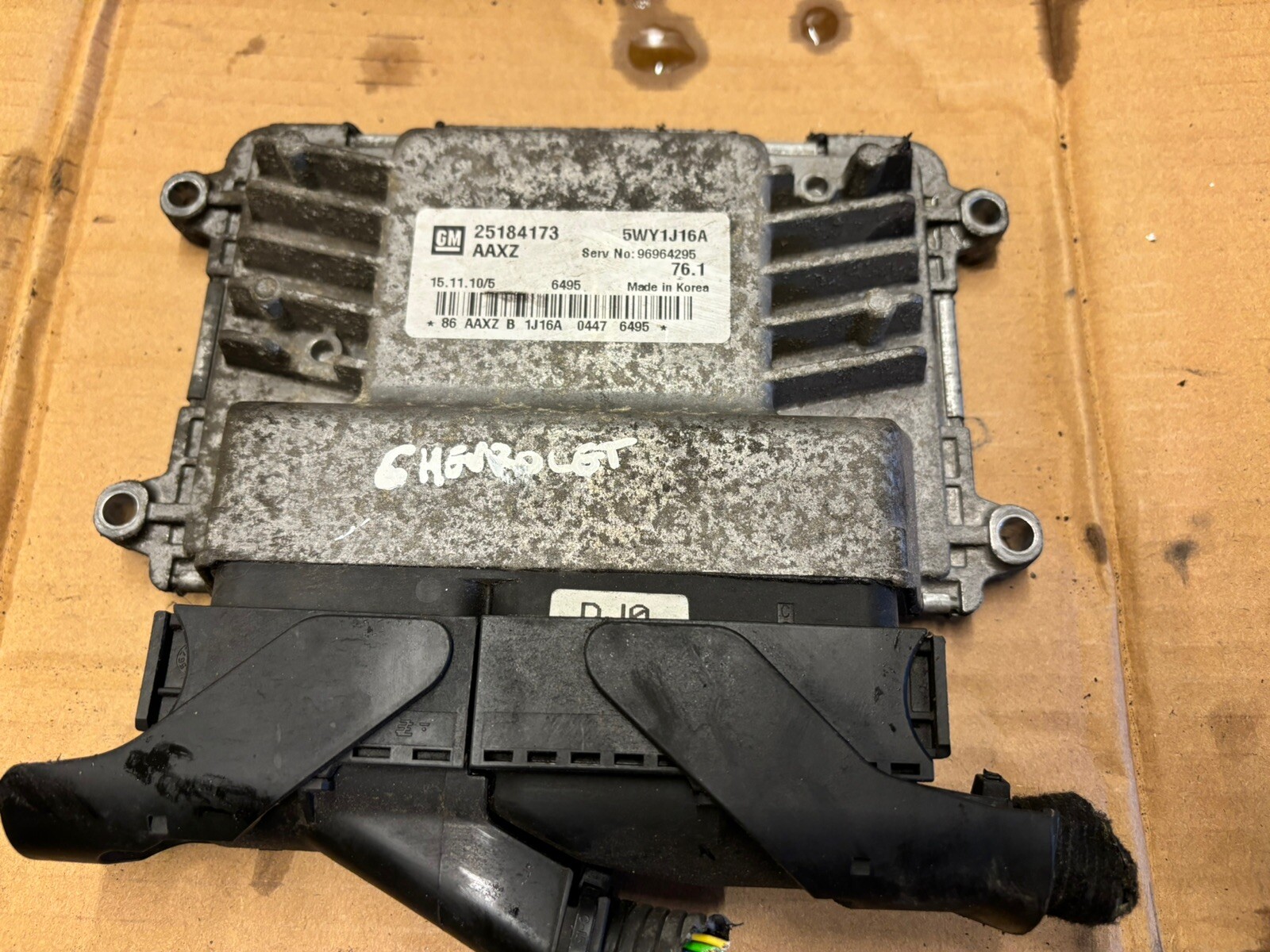 2010-2015 Chevrolet Cruze ENGINE CONTROL UNIT ECU 25184173 5WY1J16A