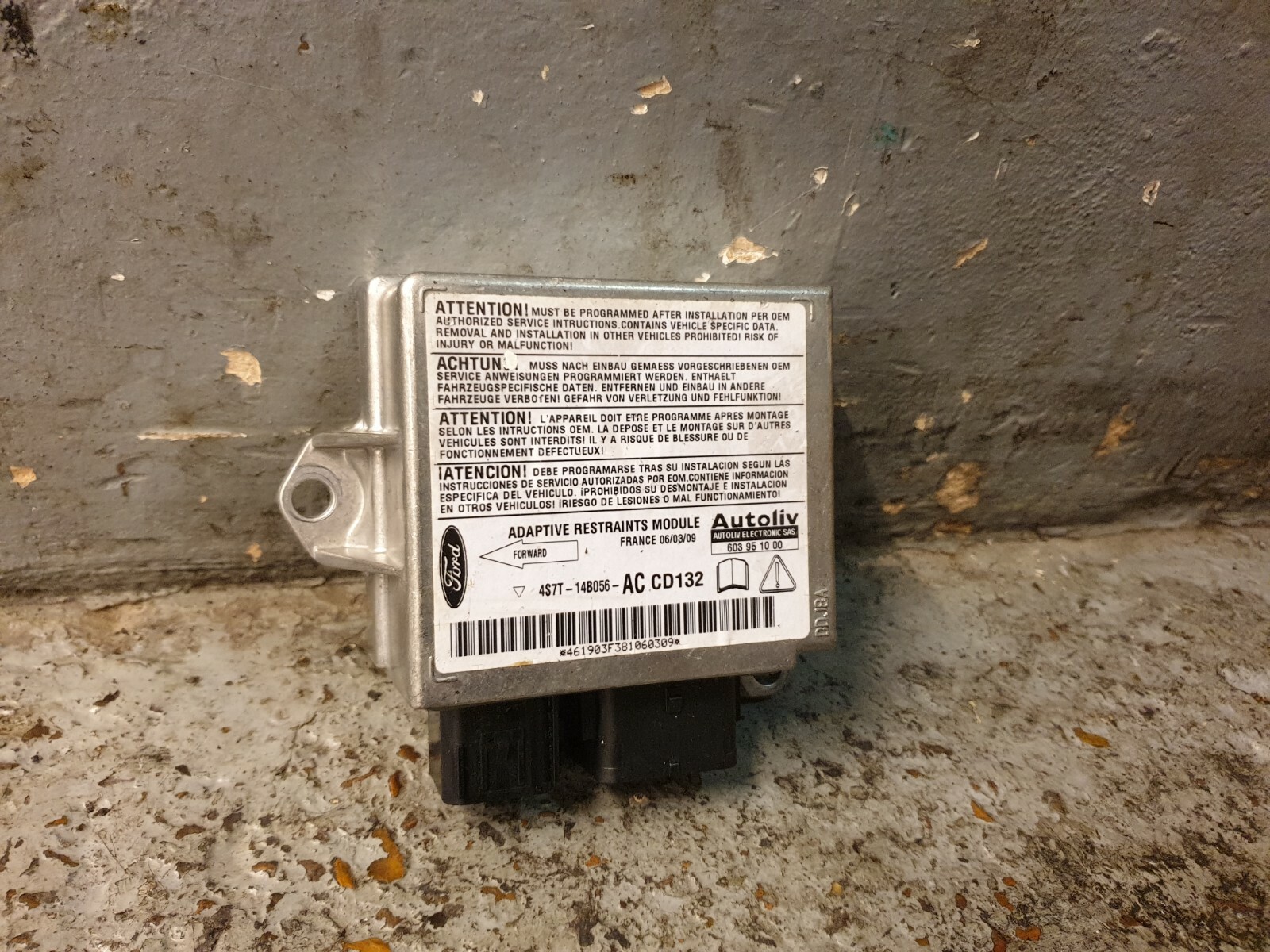 Ford Mondeo SRS Control Unit Module ECU 2000-2007 MK3 OEM 4S7T-14B056-AC
