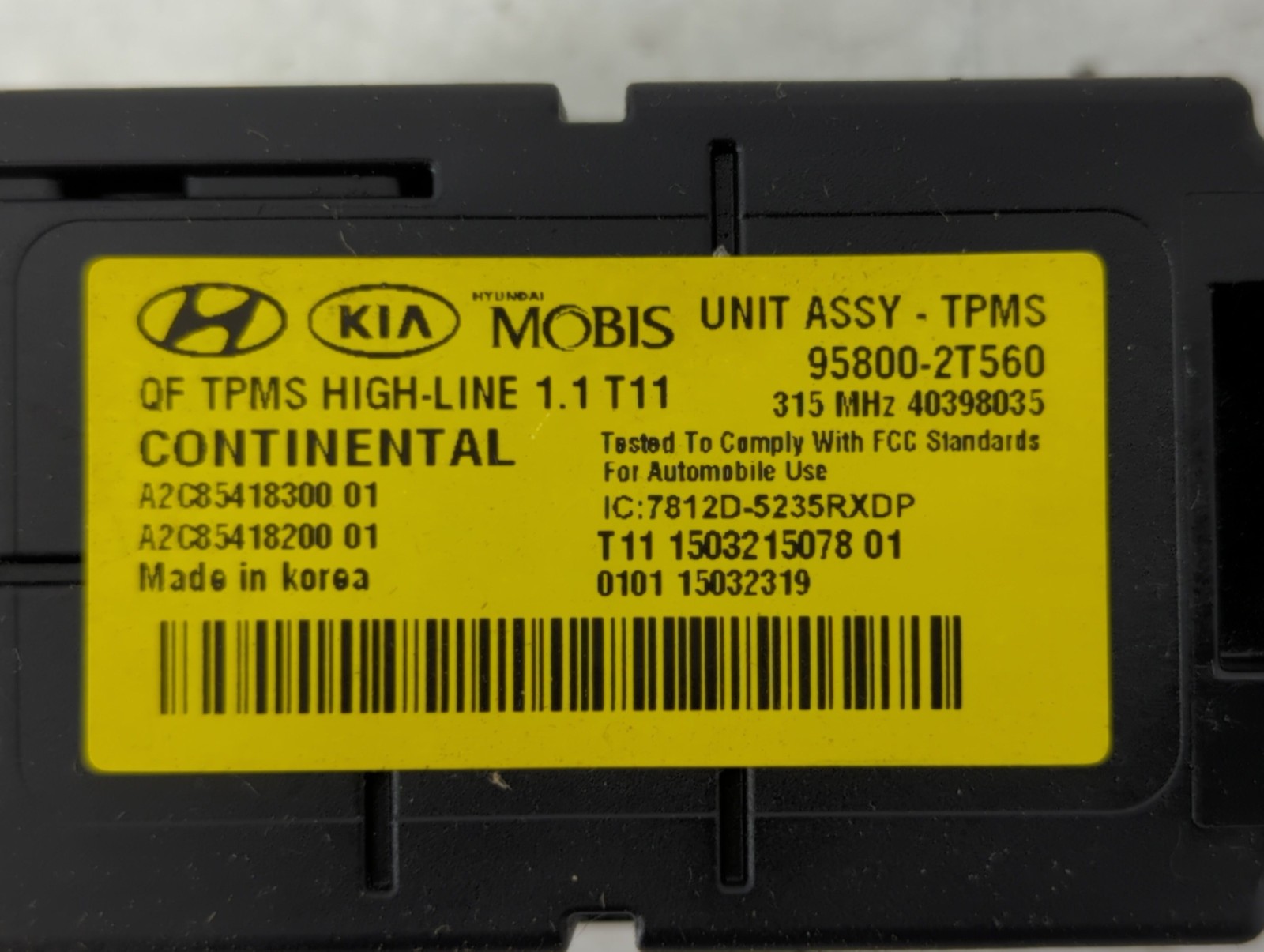 2014-2015 Kia Optima Chassis Control Module Ccm Bcm Body Control FIZ7F