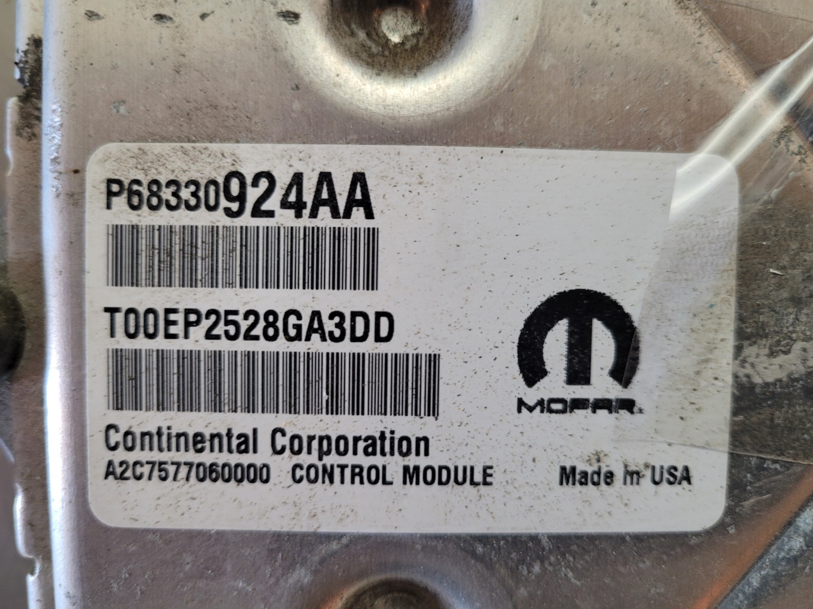 2018-2019 Jeep Grand Cherokee 3.6L Engine Control Module PCM ECM P68330924AA *J