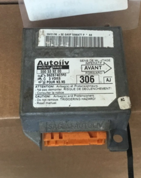 PEUGEOT 306 1996-1999 MK2 SRS ECU MODULE 550539200 AJ