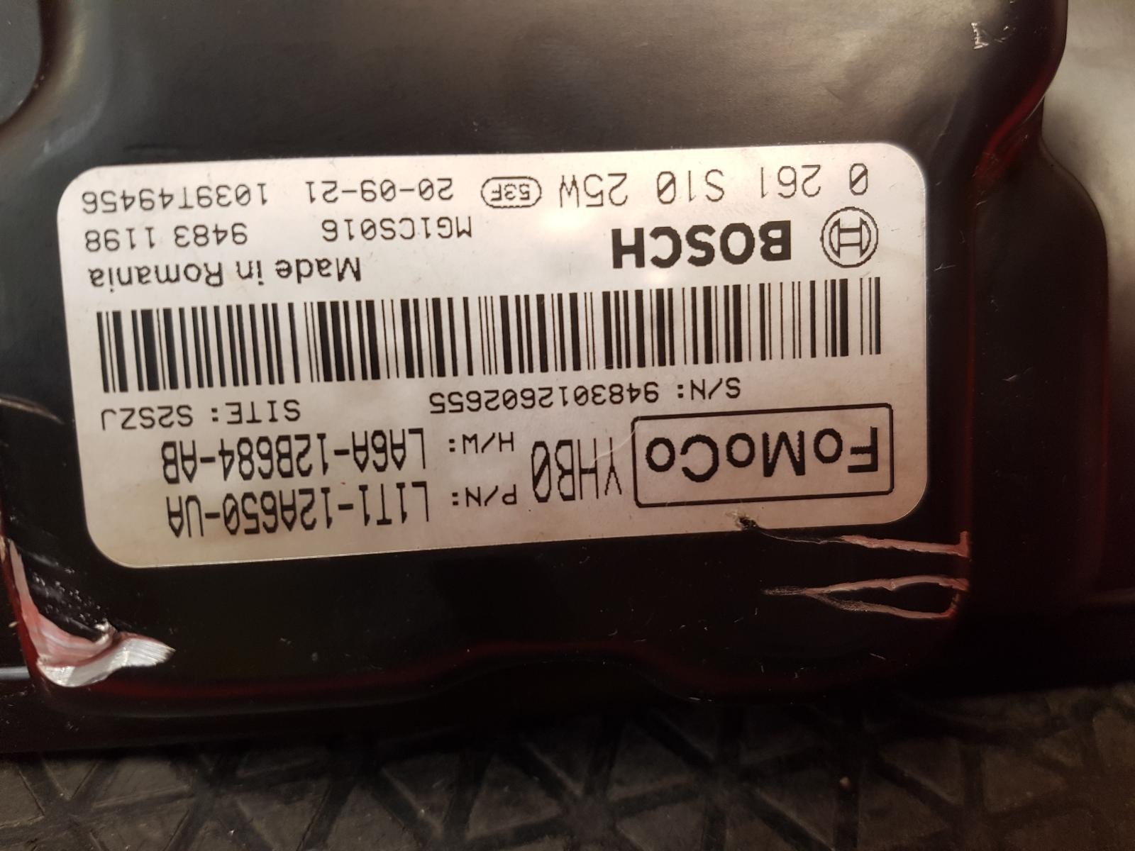 FORD FIESTA ECU 2020 1.0L PETROL B7JB (MHEV) RDE2 L1T1-12A650-UA