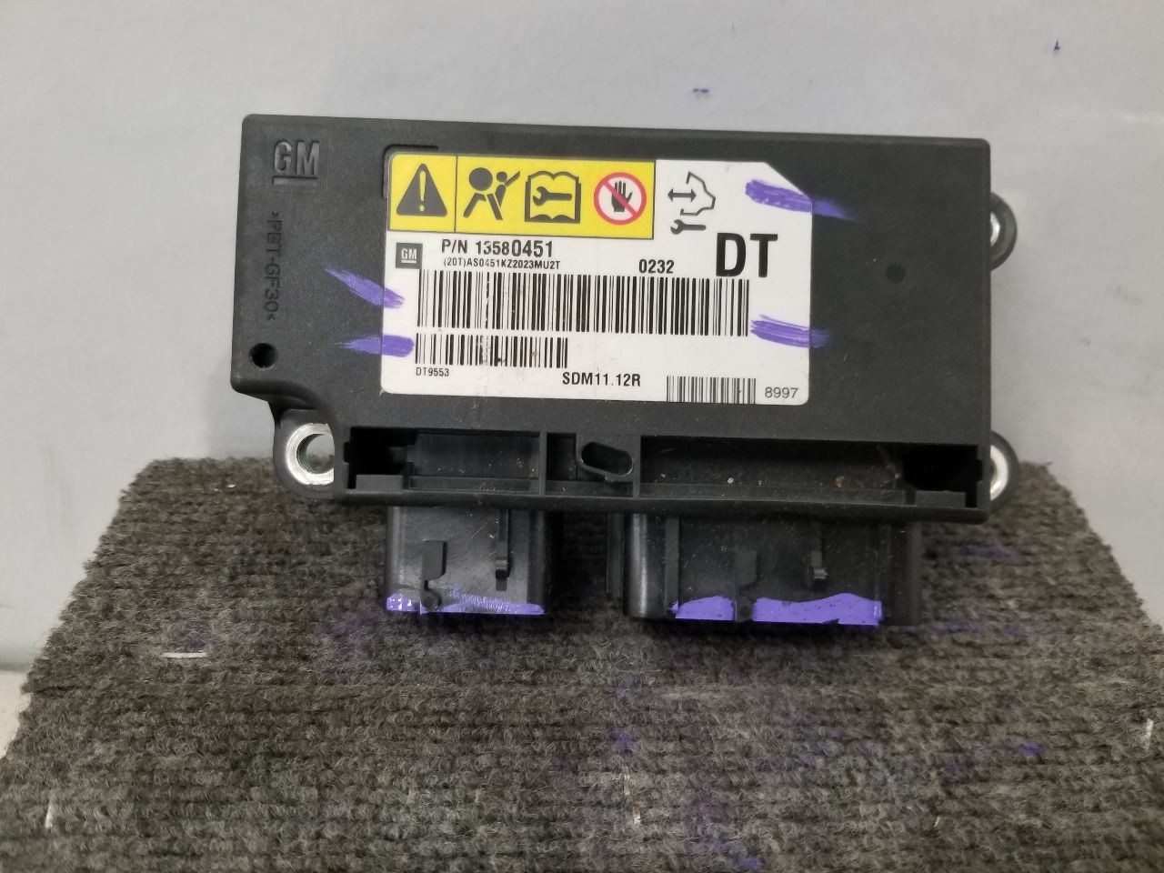 12 GMC SIERRA 1500 SLE 4X2 5.3L SRS CONTROL MOD 13580451 OEM