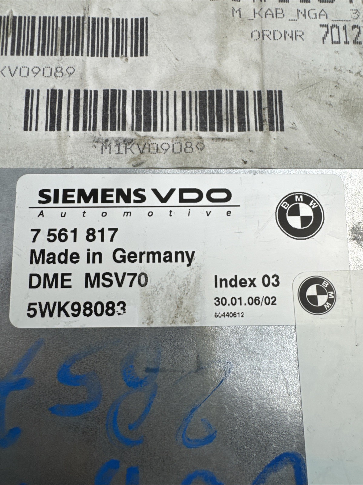 2006 BMW 330xi E90 ENGINE CONTROL MODULE COMPUTER MSV70 OEM ECU ECM DME 7561817
