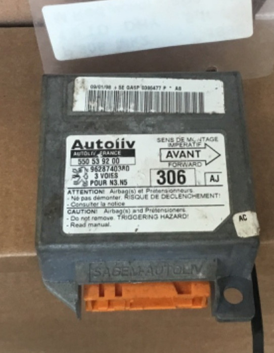 PEUGEOT 306 1996-1999 MK2 SRS ECU MODULE 550539200 AJ