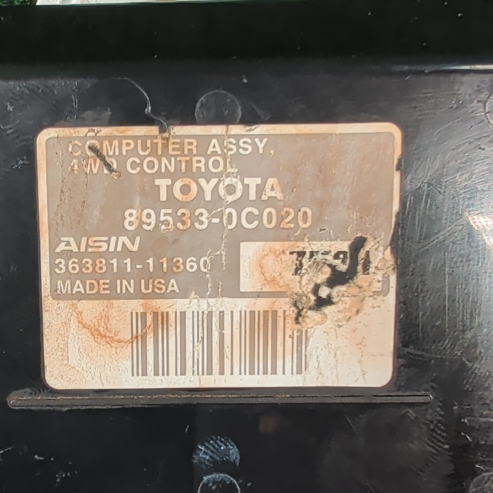 Toyota Sequoia 2008 4WD Computer, Control Module 89533-0C020 Oem Used