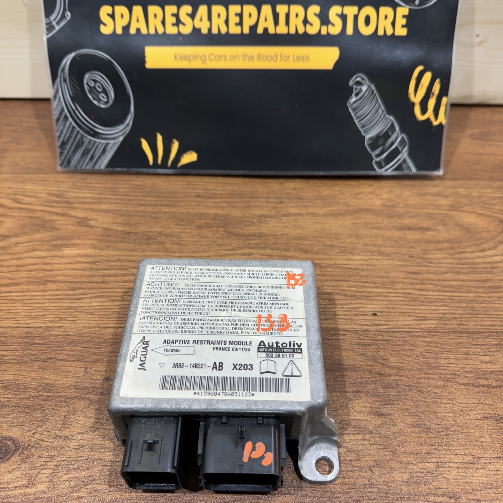 JAGUAR S TYPE 2004 V8 4.2 ADAPTIVE RESTRAINTS CONTROL MODULE ECU 3R83-14B321-AB