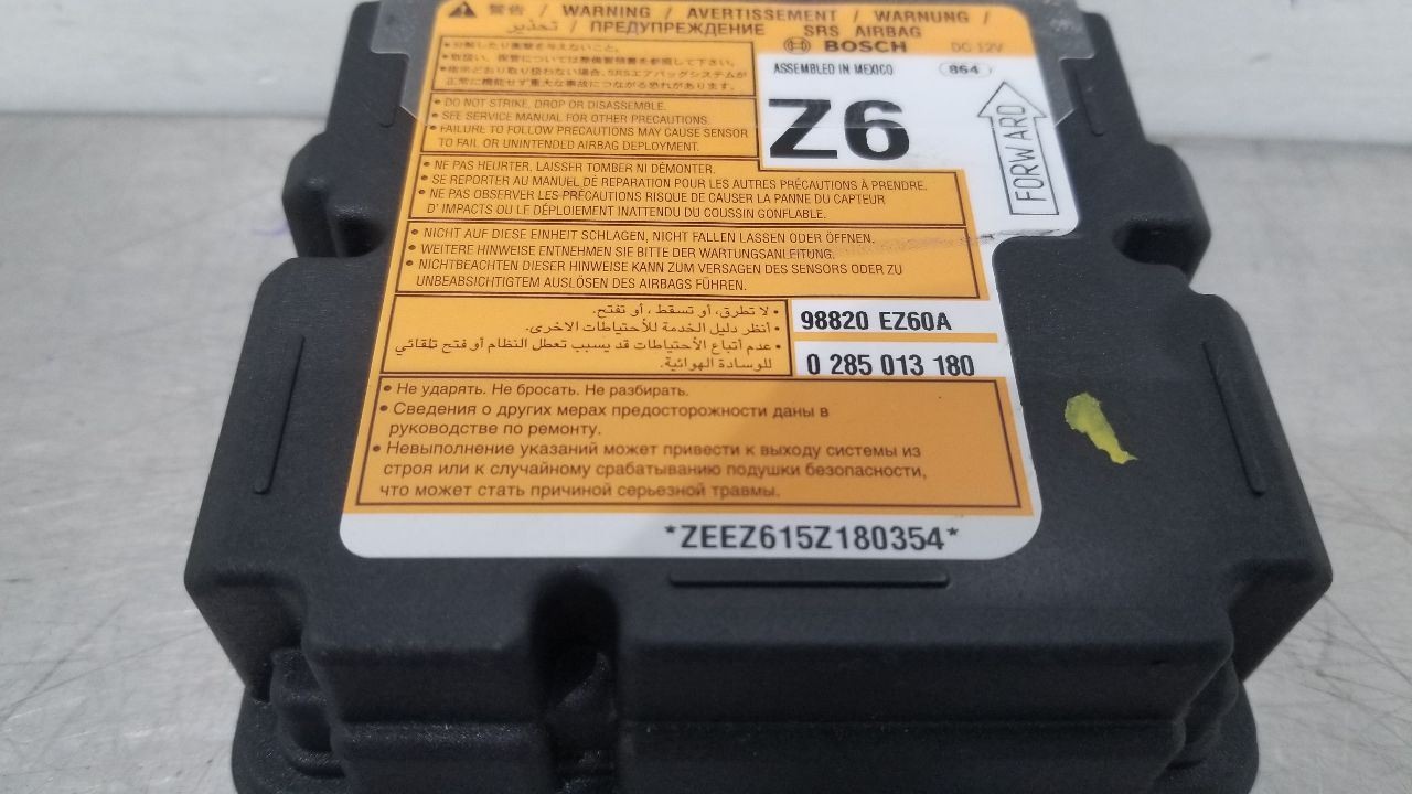 16 NISSAN TITAN XD 5.0L SRS CONTROL MODULE 98820EZ60A