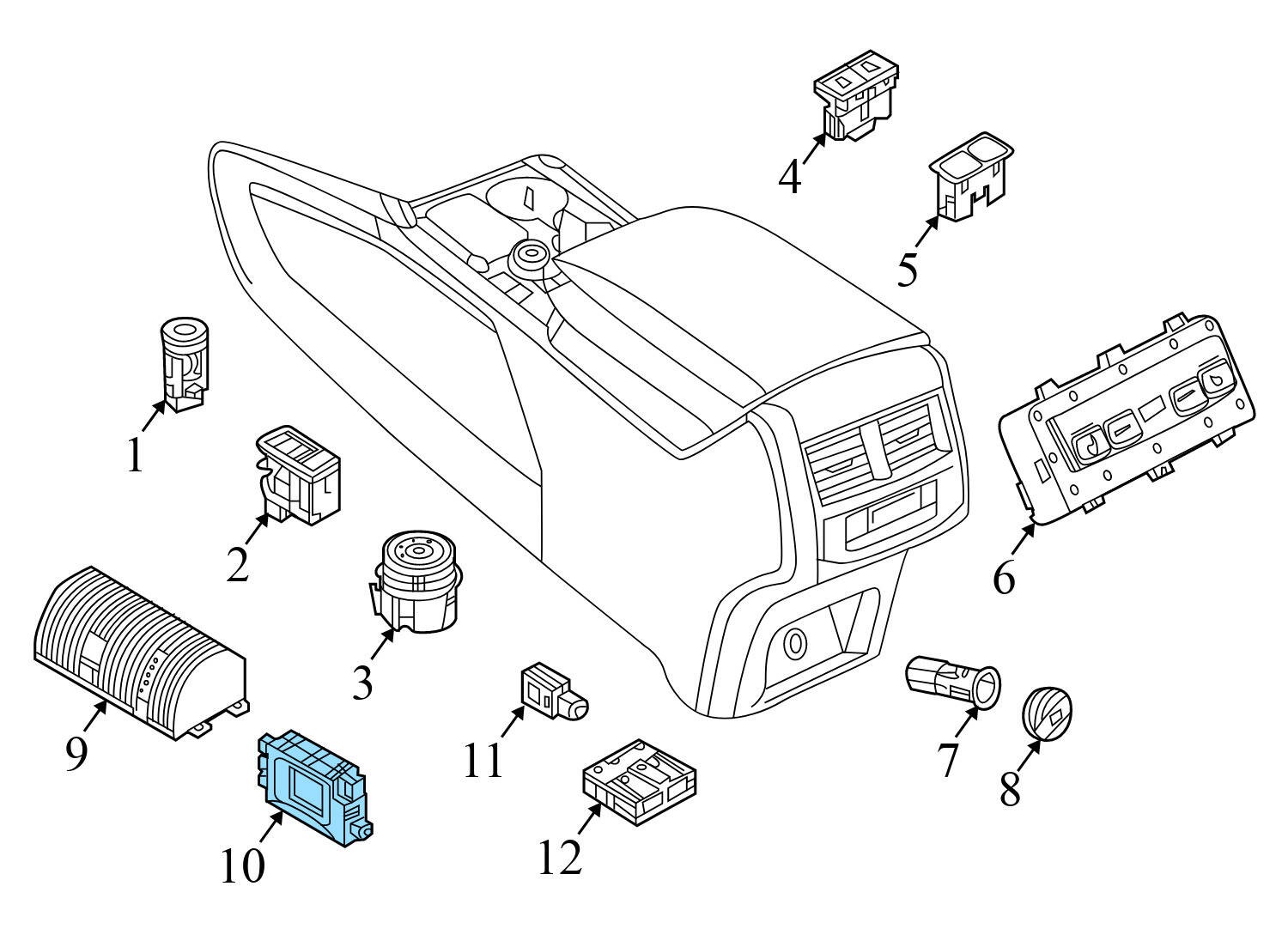 2018-2020 VW ATLAS – USB Distributor / Voltage Converter 5G0035953D