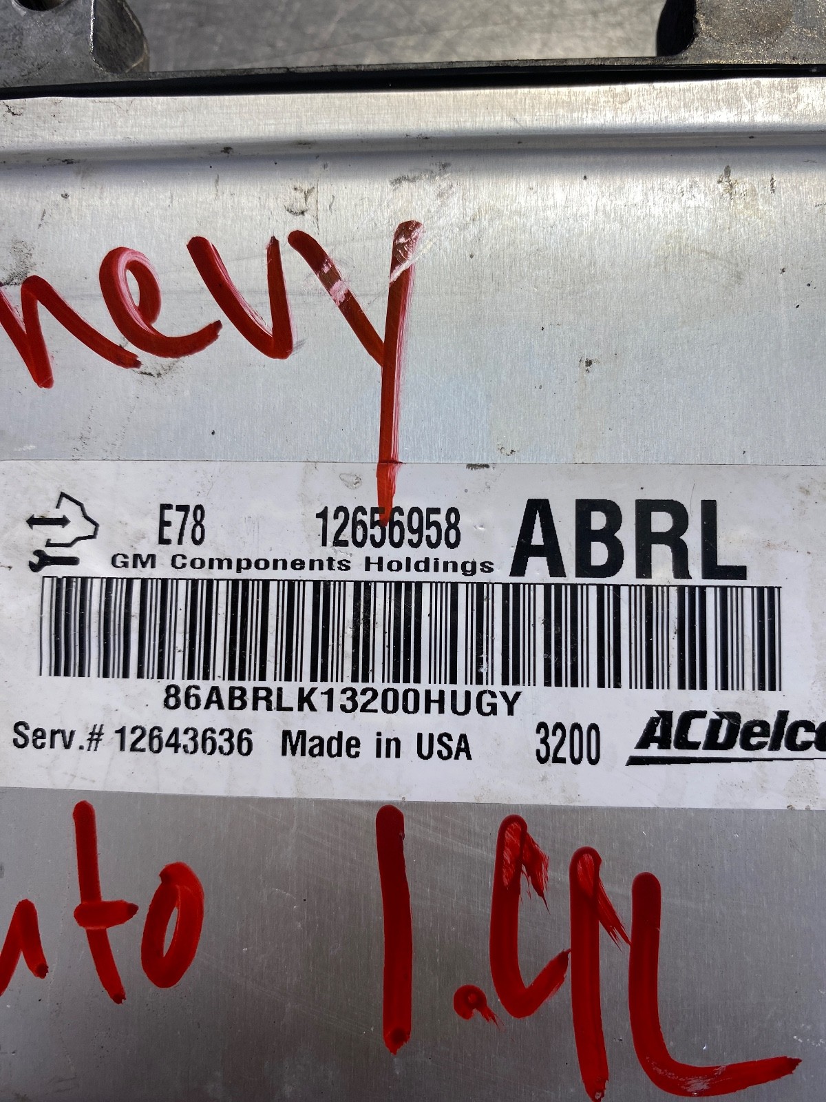 2012-2016 Chevrolet Cruze Engine Computer Module ECM ECU OEM 12656958