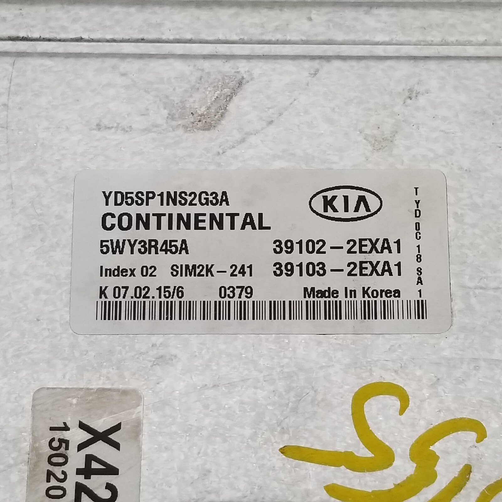 2015 Kia Forte Engine Computer Ecu Pcm Ecm Pcu Oem 391022EXA1