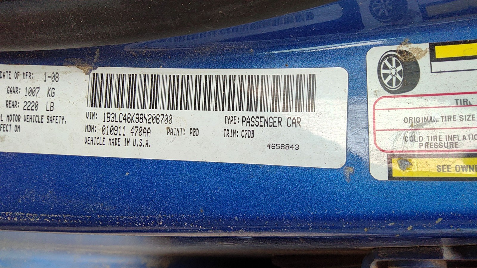 2008-2010 Dodge Avenger Electronic Control Module Computer Ecm Ecu 2.4L