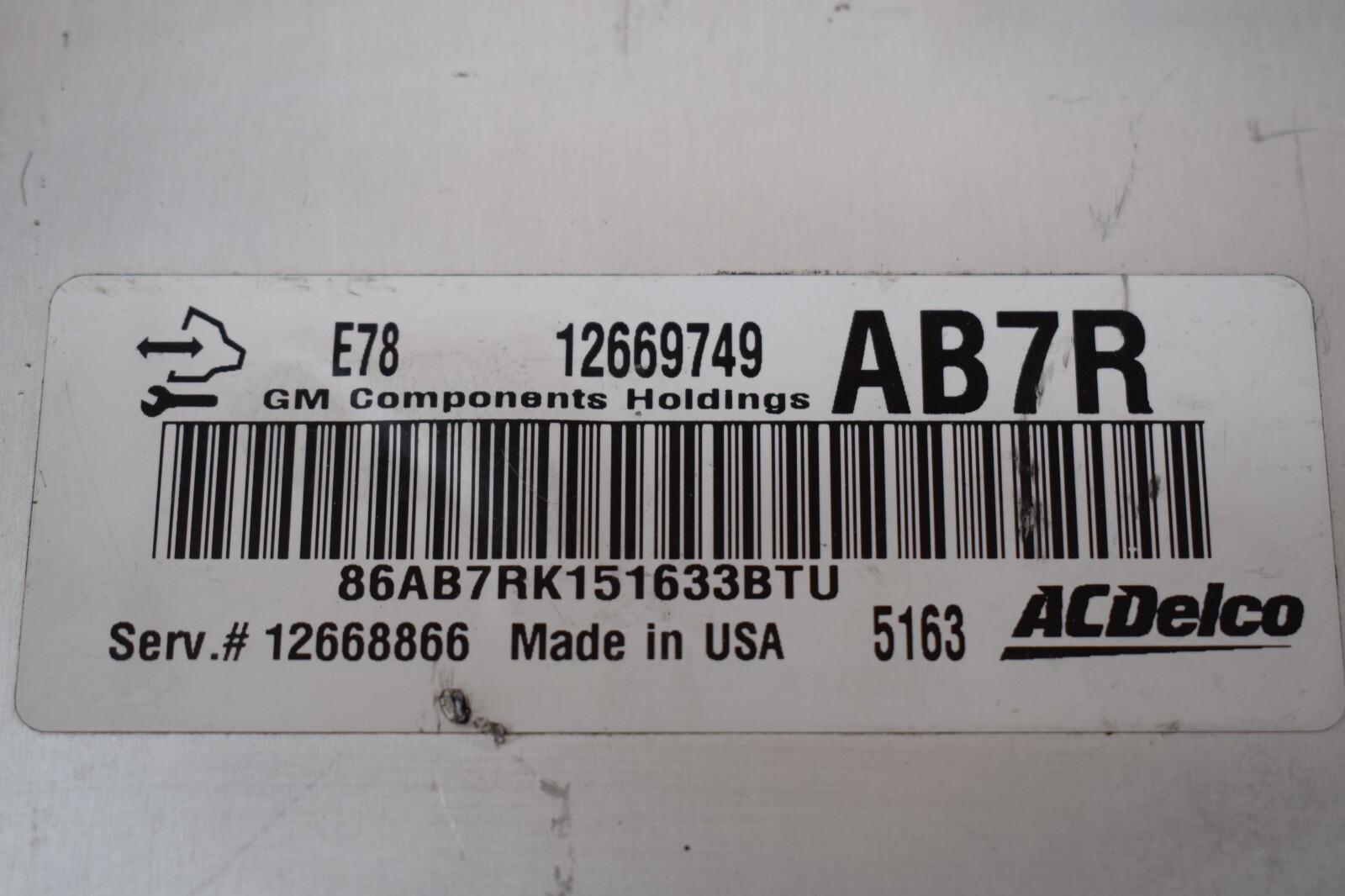 2012-2016 CHEVROLET CRUZE ENGINE COMPUTER MODULE ECU ECM 12668866 AB7R OEM