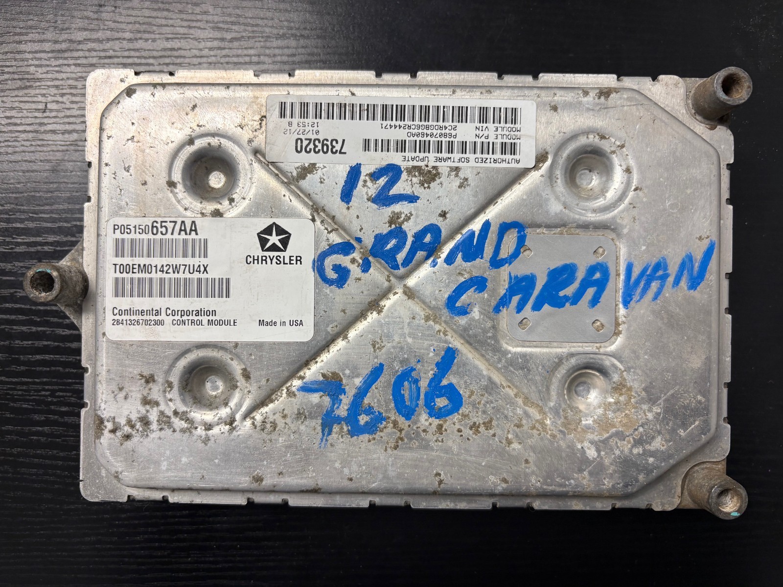 2012 Dodge Grand Caravan Engine Computer ECU ECM 05150657AA