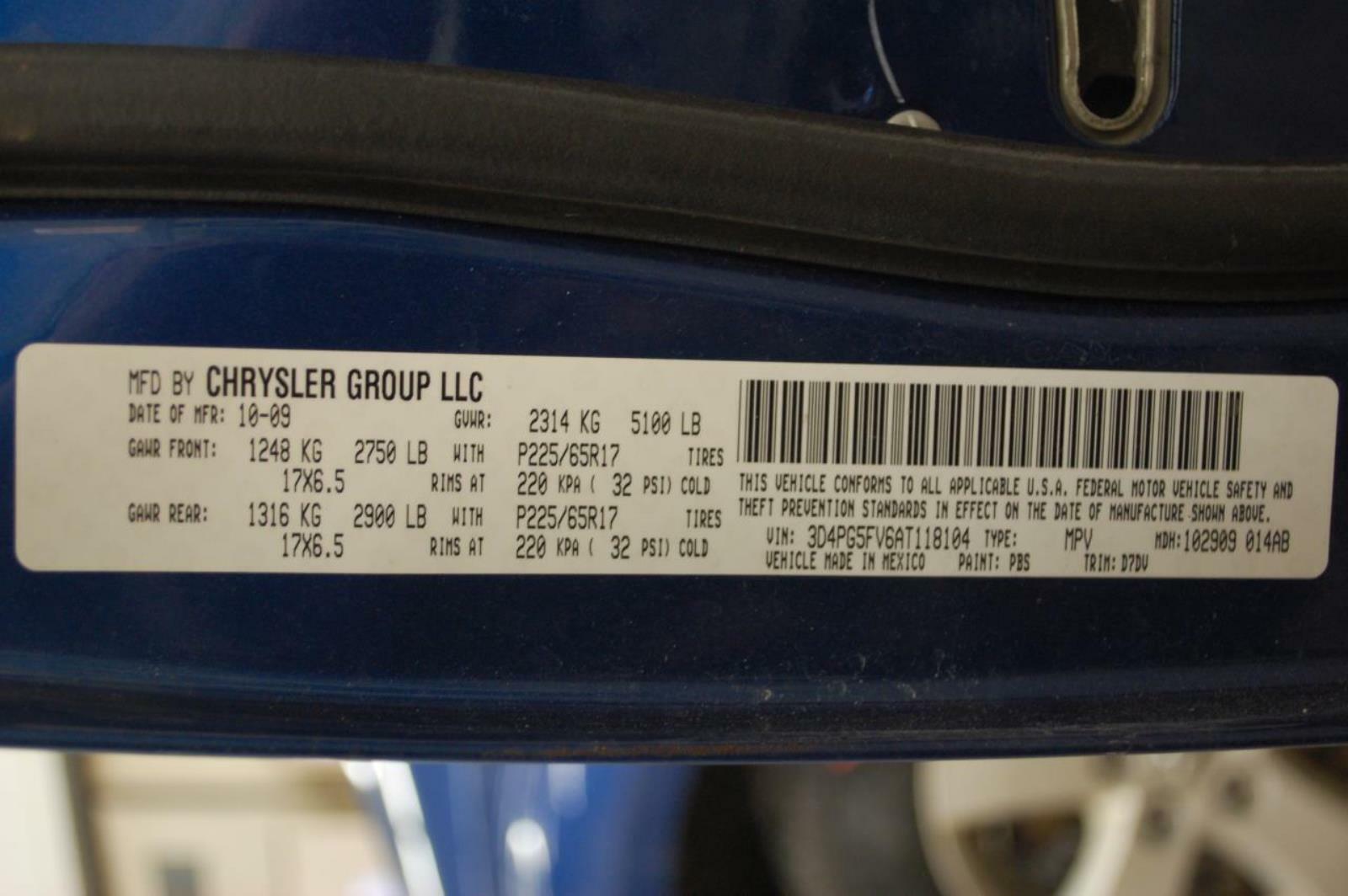 2010 JOURNEY COMPASS ECU P04671918AG